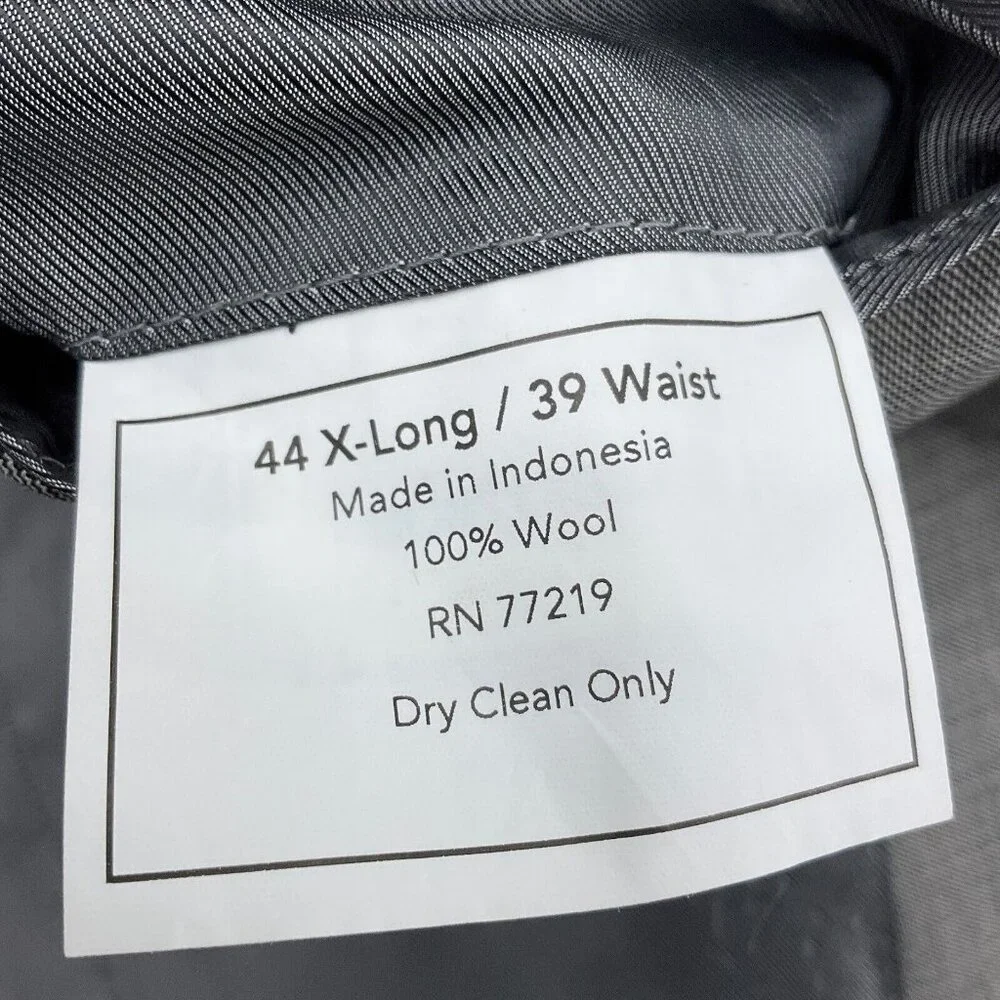Pronto Uomo Blazer Men 44XLong Gray Double Vent Classic Career‎ Suit Jacket Wool